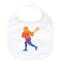 Baby Lätzchen Lacrosse bunte Silhouette Klettverschluss