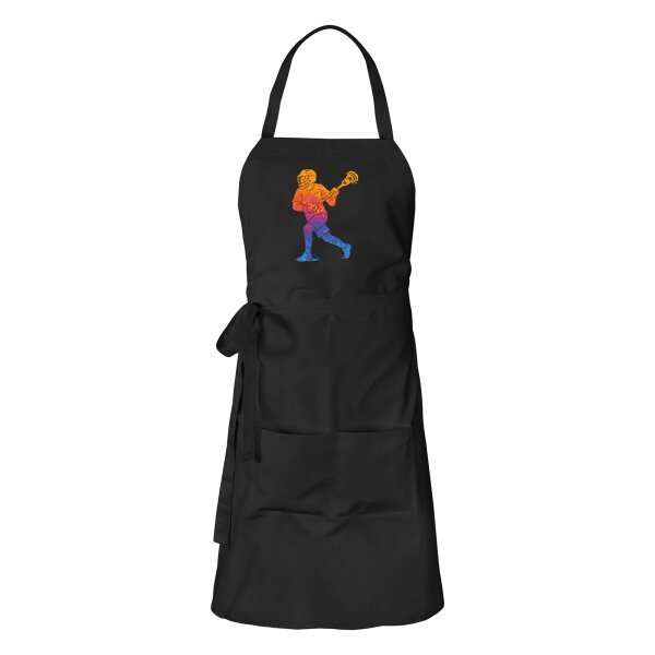 Schürze Lacrosse bunte Silhouette mit Taschen