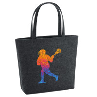 Filz Shopper Lacrosse bunte Silhouette 22 Liter