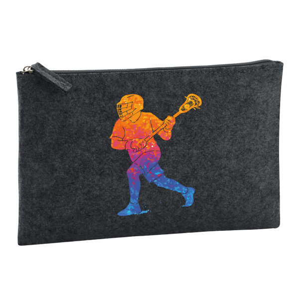 Kulturbeutel Lacrosse bunte Silhouette 1 Liter Charcoal