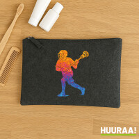 Kulturbeutel Lacrosse bunte Silhouette 1 Liter Charcoal