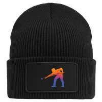 Beanie mit Patch Billard Snooker Black