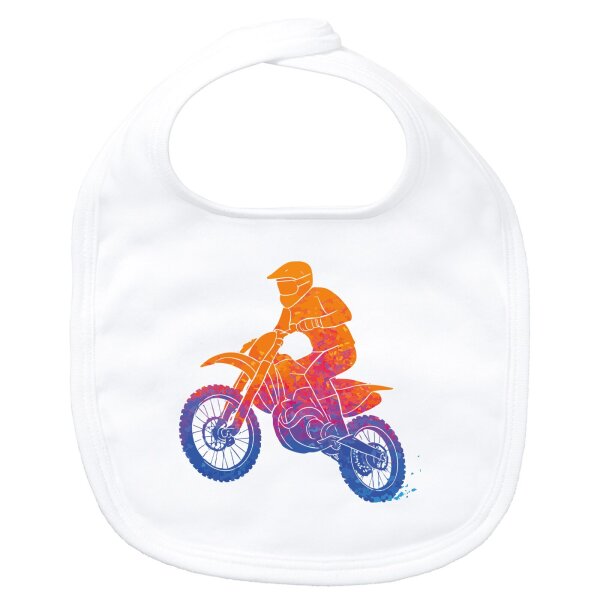 Baby Lätzchen Motocross bunte Silhouette