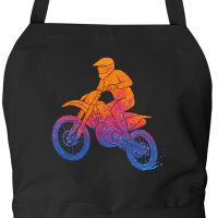 Schürze Motocross bunte Silhouette mit Taschen