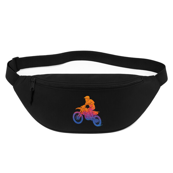 Bauchtasche Motocross bunte Silhouette 2,5 Liter Black