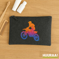 Kulturbeutel Motocross bunte Silhouette 1 Liter Charcoal