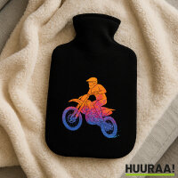Wärmflasche Motocross bunte Silhouette