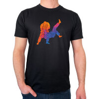 Herren T-Shirt Judo bunte Silhouette