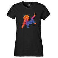 Damen T-Shirt Judo bunte Silhouette