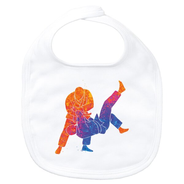 Baby Lätzchen Judo bunte Silhouette