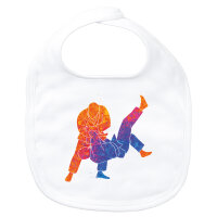 Baby Lätzchen Judo bunte Silhouette Klettverschluss