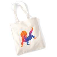 Jutebeutel Judo bunte Silhouette 10 Liter