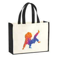 Jutetasche Judo bunte Silhouette 21 Liter Black