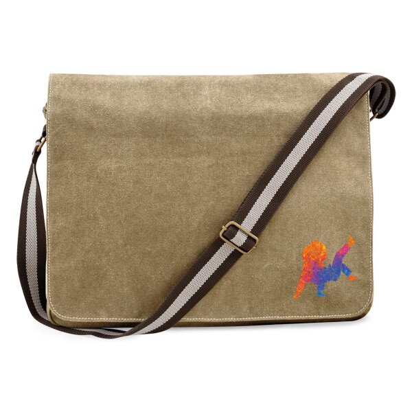 Umhängetasche Judo bunte Silhouette 14 Liter