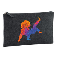 Kulturbeutel Judo bunte Silhouette 1 Liter Charcoal