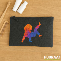 Kulturbeutel Judo bunte Silhouette 1 Liter Charcoal