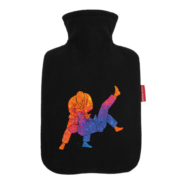 Wärmflasche Judo bunte Silhouette