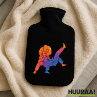 Wärmflasche Judo bunte Silhouette