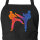 Schürze Taekwondo bunte Silhouette mit Taschen