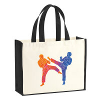 Jutetasche Taekwondo bunte Silhouette 21 Liter Black