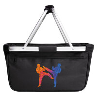 Einkaufskorb faltbar Taekwondo bunte Silhouette 20 Liter...
