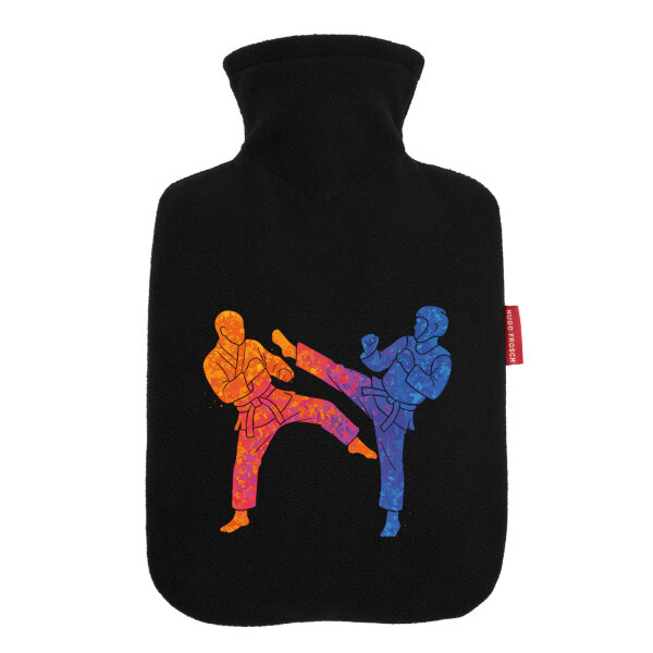 Wärmflasche Taekwondo bunte Silhouette