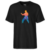 Herren T-Shirt Karate bunte Silhouette
