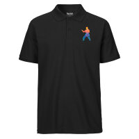 Herren Polo Shirt Karate bunte Silhouette