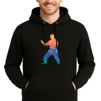 Unisex Hoodie Karate bunte Silhouette