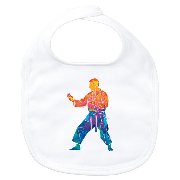 Baby Lätzchen Karate bunte Silhouette