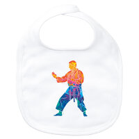 Baby Lätzchen Karate bunte Silhouette Klettverschluss