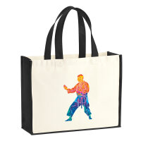 Jutetasche Karate bunte Silhouette 21 Liter Black