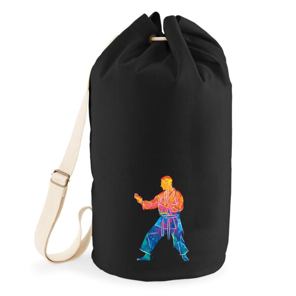 Seesack Karate bunte Silhouette 20 Liter Black