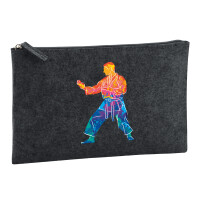 Kulturbeutel Karate bunte Silhouette 1 Liter Charcoal