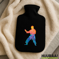 Wärmflasche Karate bunte Silhouette