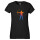 Damen T-Shirt Bogenschießen bunte Silhouette