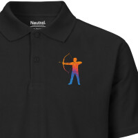 Herren Polo Shirt Bogenschießen bunte Silhouette