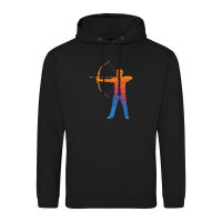Unisex Hoodie Bogenschießen bunte Silhouette