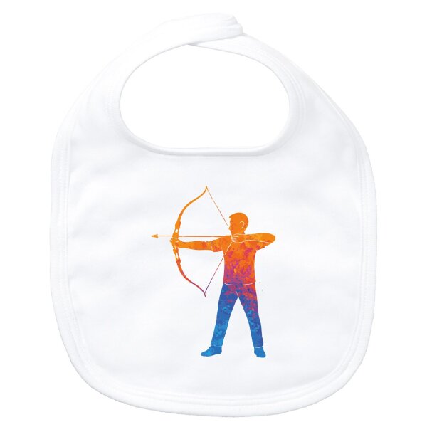 Baby Lätzchen Bogenschießen bunte Silhouette