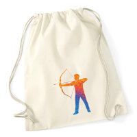 Turnbeutel Bogenschießen bunte Silhouette 12 Liter