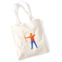 Jutebeutel Bogenschießen bunte Silhouette 10 Liter