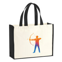 Jutetasche Bogenschießen bunte Silhouette 21 Liter...