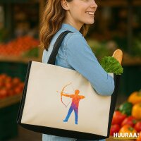 Jutetasche Bogenschießen bunte Silhouette 21 Liter...