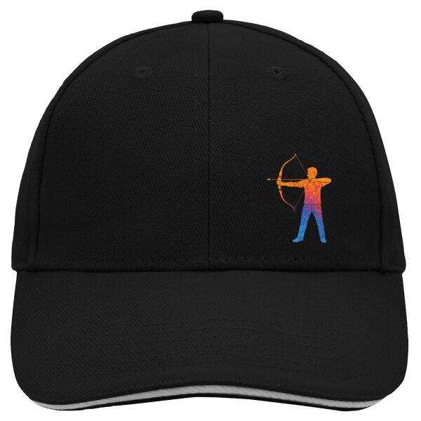 Kappe Bogenschießen bunte Silhouette