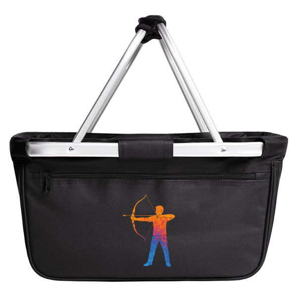Einkaufskorb faltbar Bogenschießen bunte Silhouette 20 Liter Black