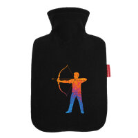 Wärmflasche Bogenschießen bunte Silhouette