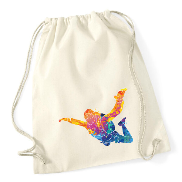 Turnbeutel Skydiving bunte Silhouette 12 Liter