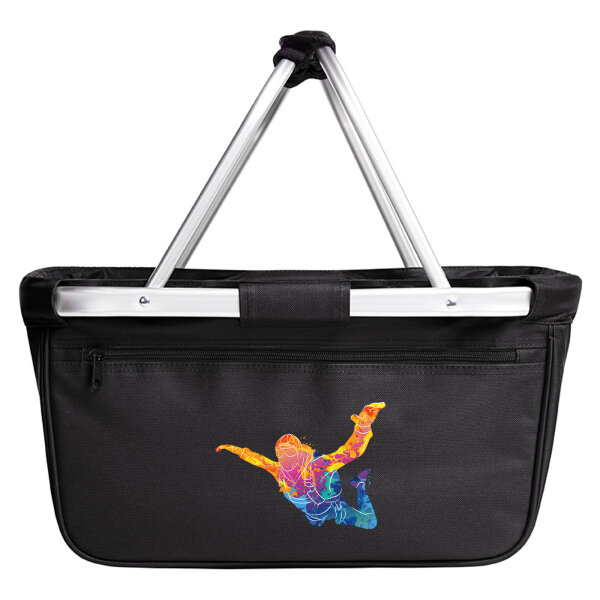 Einkaufskorb faltbar Skydiving bunte Silhouette 20 Liter Black