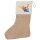 Weihnachtsstrumpf Skydiving bunte Silhouette Beige Jute