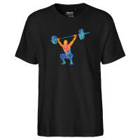 Herren T-Shirt Gewichtheber Powerlift bunte Silhouette
